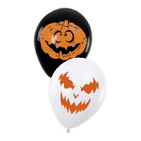 Balões de Látex de Abóbora de Halloween de 30 cm - 6 unidades