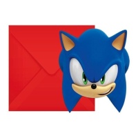 Convites Sonic The Hedgehog - 6 unid.
