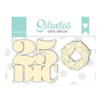25 de dezembro Chipboard - Artis decor - 2 unidades