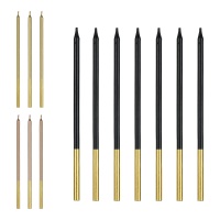 Velas metálicas coloridas 14 cm - 12 unidades