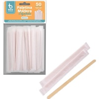 Agitador de café em madeira 11 cm embalagem individual - 50 peças