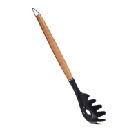 Colher para massas 32 cm preta com cabo em madeira de faia