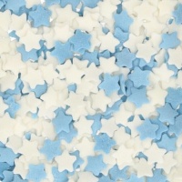 Polvilha estrela azul e branca 55 gr - FunCakes