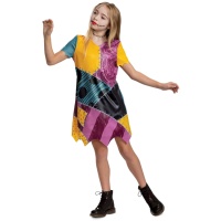 Fato de boneca de trapos colorida Sally para menina