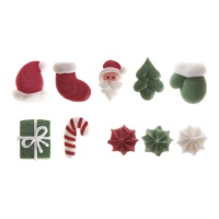 Figuras de Natal sortidas de açúcar - Dekora - 24 unid.