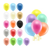 Balões de látex metálicos arco-íris 30 cm - PartyDeco - 10 unid.