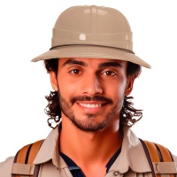 Capacete de explorador bege