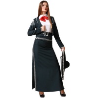 Fato de mariachi preto elegante para mulher