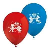 Balões de látex azul e vermelho Paw Patrol - Procos - 8 unidades
