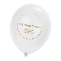 Balões de látex para Minha Primeira Comunhão Dourado de 30 cm - 6 unidades
