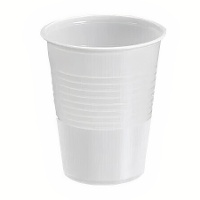 Copos de 220 ml de plástico branco - 25 unidades