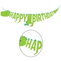 Dino Party Happy Birthday Dino Garland 1,67 m