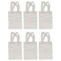 Mini sacos de lona brancos 7,5 x 10 - 6 unid.