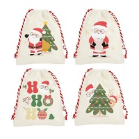 Bolsa de presente de 15 x 12 x 1 cm de Papai Noel feliz - 1 unidade