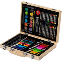 Maleta para colorir de madeira - 68 peças