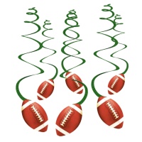 Pingentes decorativos de bola de Rugby - 6 pcs.