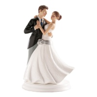 Figura para bolo de casamento de noivos a dançar - 20 cm