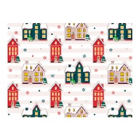 Caixa para doces de casas natalinas de 18 x 13,5 x 7,5 cm