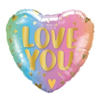 Balão coração Love U em cores de 45 cm