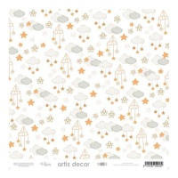 Papel velino nuvens e estrelas 30,5 x 30,5 cm - Artis decor - 3 unid.