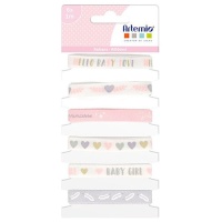 Fita de algodão estampada de 1 cm Baby Girl - Artemio - 6 pcs.