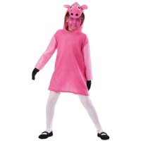 Fato de porquinho cor-de-rosa para rapariga