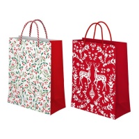 Saco de Natal natural para prendas 24 x 18 x 10 cm - 1 unid.