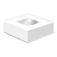 Caixa de bolos branca com janela de 24 x 24 x 9,5 cm - Sweetkolor - 1 unidade