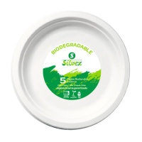 Pratos de cana de açúcar de 25 cm - 5 unidades