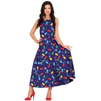 Vestido de Natal azul para mulher