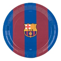 Pratos do FC Barcelona de 23 cm com listras blaugrana - 8 unidades