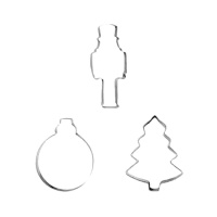 Cortadores de bolas de Natal, quebra-nozes e abetos - 3 peças.
