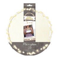 Prato e chapéu de madeira com luzes led de aniversário - scrapcooking