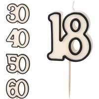 Vela Numérica de Aniversário Elegante de 5,5 cm - 1 unidade