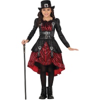 Fantasia de gótica vermelha para menina