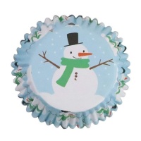 Cápsulas para cupcakes do boneco de neve com interior em folha de alumínio - PME - 30 unid.