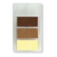 Molde para tabletes de chocolate com efeito madeira 20 x 12 cm - Decora - 4 cavidades