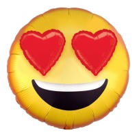 Balão emoticon olhos de coração 3D 71 x 71 cm - Anagrama