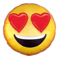 Balão emoticon olhos de coração 3D 71 x 71 cm - Anagrama