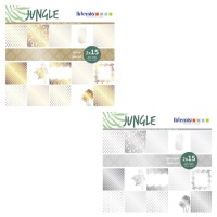 Kit de papel para scrapbooking Jungle com efeito metálico - Artemio - 30 folhas