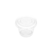 Pote para molhos em plástico transparente de 30 ml com tampa - 12 unid.