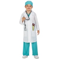 Roupa de médico cirurgião infantil com chapéu