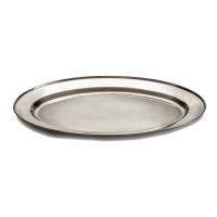 Bandeja oval de aço inoxidável 40 cm