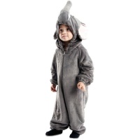 Fato de elefante cinzento para bebé com capuz