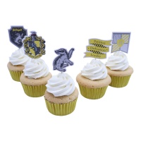 Palitos para cupcakes Hufflepuff - 15 unid.