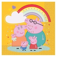 Guardanapos Peppa Pig Amor de 16,5 x 16,5 cm - 16 unidades