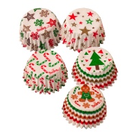 Cápsulas para bombom de 2,7 cm de Natal - 100 unidades