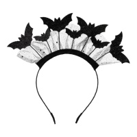 Fita para a cabeça de morcego com brilhantes 22 x 23 cm - PartyDeco