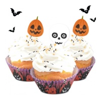 Cápsulas para cupcakes com palitos de Halloween - scrapcooking - 24 unid.