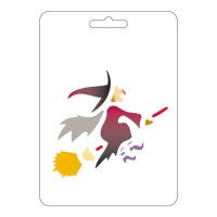 Estêncil da bruxa e da lua 15 x 21 cm